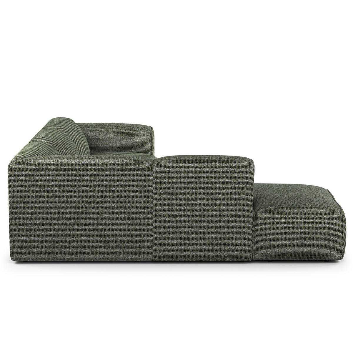 3-SITZER ECKSOFA mit Recamiere - Schwarz/Grün, Kunststoff/Textil (295/231cm) - home24