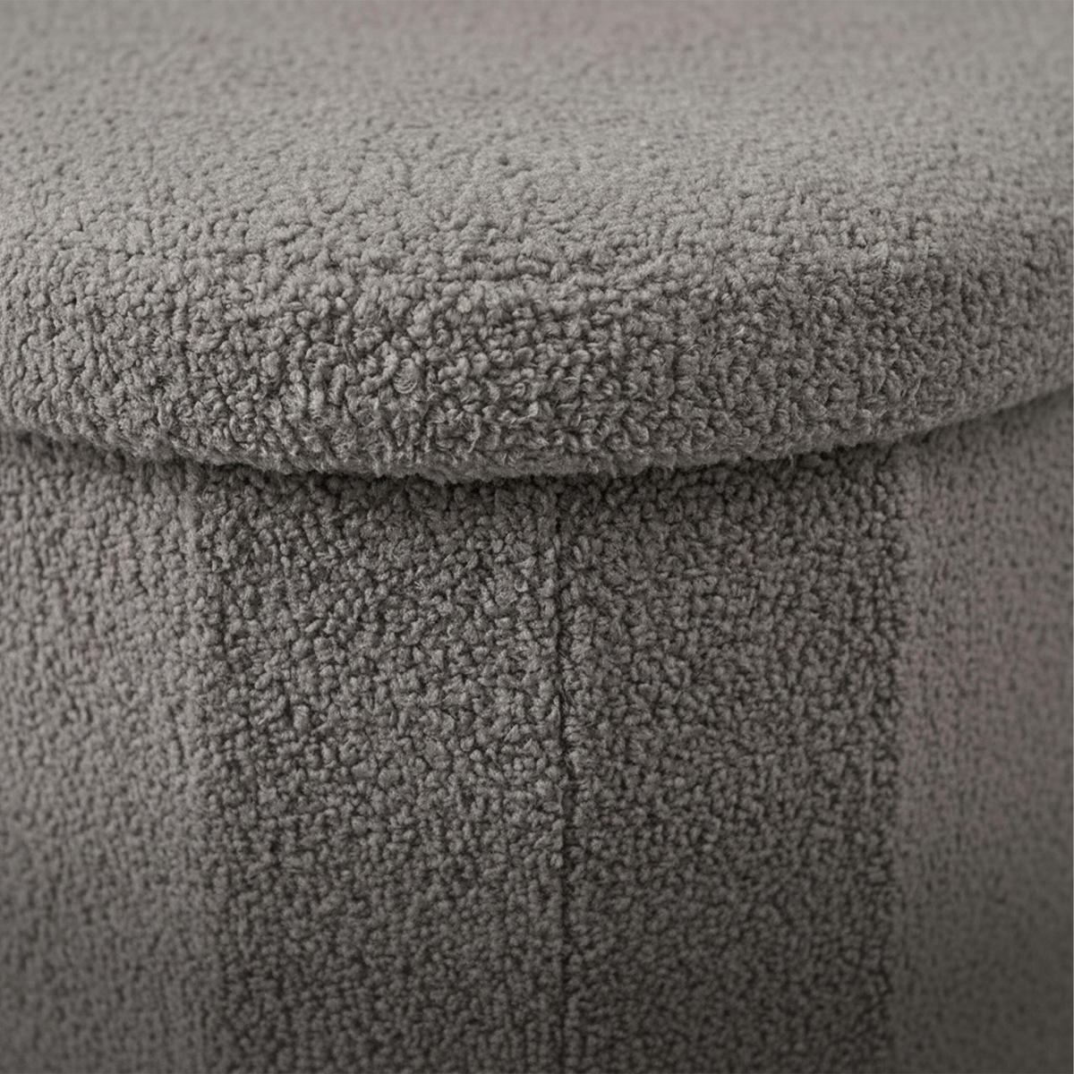 LAVICE Tmavě šedá s úložným prostorem teddy čalounění 76 cm - antracitová, kompozitní dřevo/textil (76/38/38cm) - Relaxdays