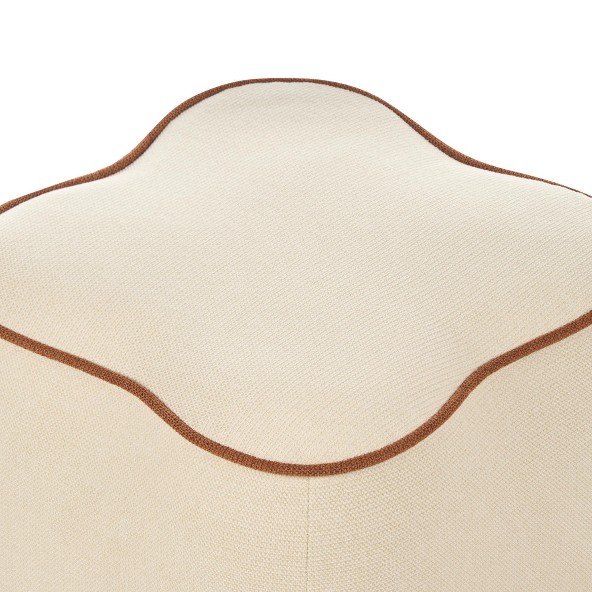 POUF Stoff Hellbeige Juno - Beige/Braun, Textil (35/38/35cm) - Beliani