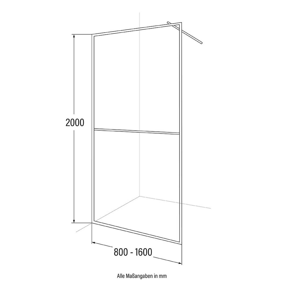 DUSCHABTRENNUNG BAKI - 90 x 200 cm - Schwarz, Glas/Metall (90/200cm) - Home Deluxe