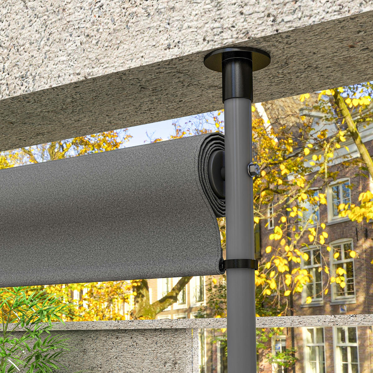 SEITENMARKISE 150x310 cm dunkelgrau - Dunkelgrau, Metall (150/310/2.8cm) - Fortuna Lai