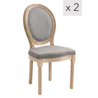 STUHL 2er-Set Holz Grau - Grau, Holz (50/95/58cm) - Nordlys