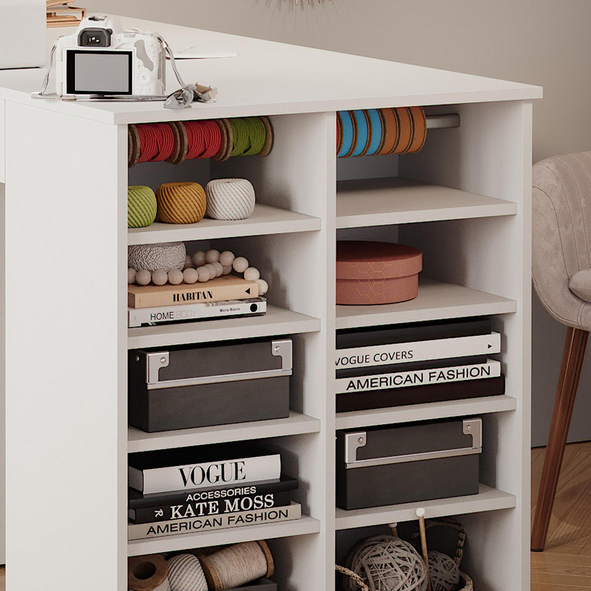 PSACÍ STŮL Victoria Bílá - bílá, kompozitní dřevo (68/135/86cm) - Vicco