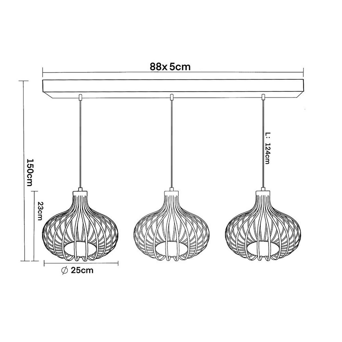HÄNGELEUCHTE Metall creme sandfarben Gitter Design - Bernsteinfarben, Glas (103/25/150cm) - Globo Lighting