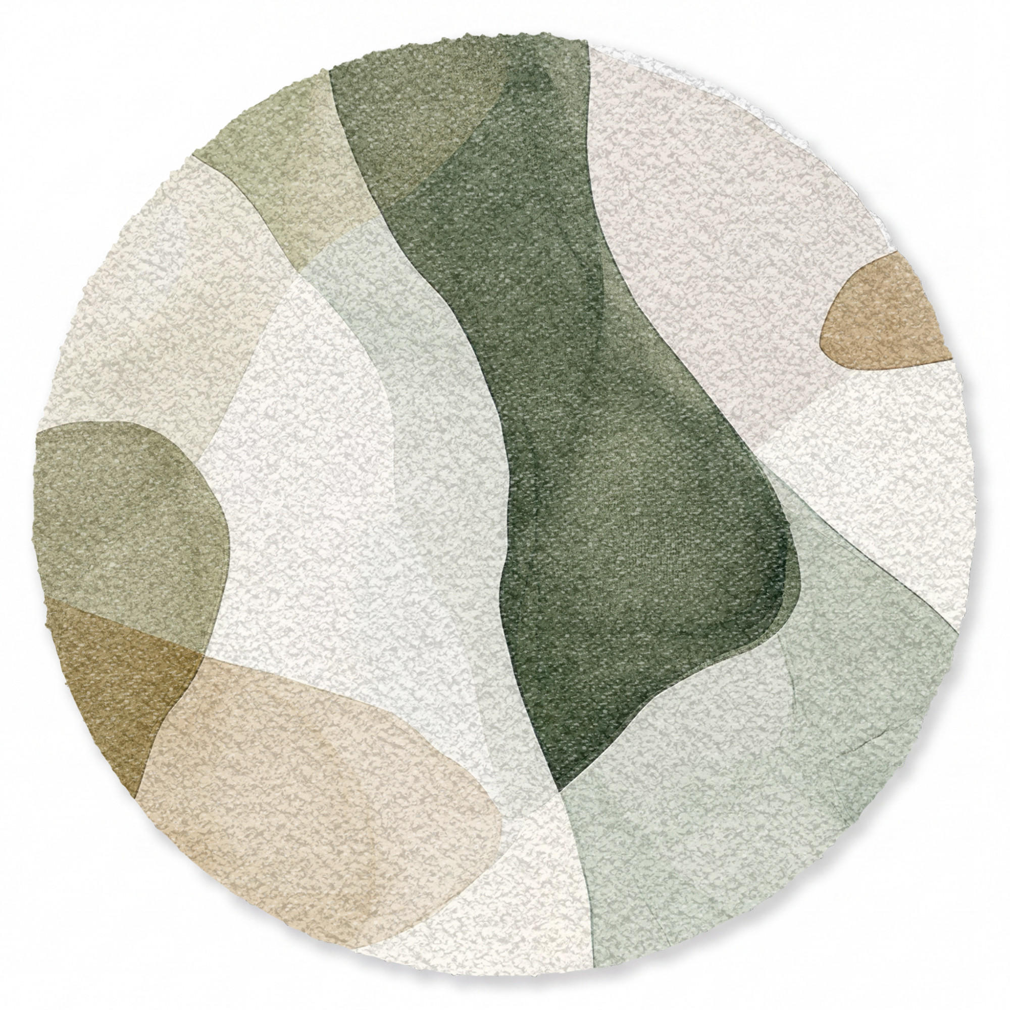 FUSSMATTE Japandi - Abstrakt - Grün Schmutzfangmatte 90x90 cm - Multicolor, Kunststoff/Textil (90/0.4cm) - MuchoWow