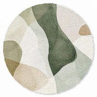 ROHOŽKA Japandi - Abstraktní - Zelená 90x90 cm - různobarevná, textil/umělá hmota (90/0.4cm) - MuchoWow