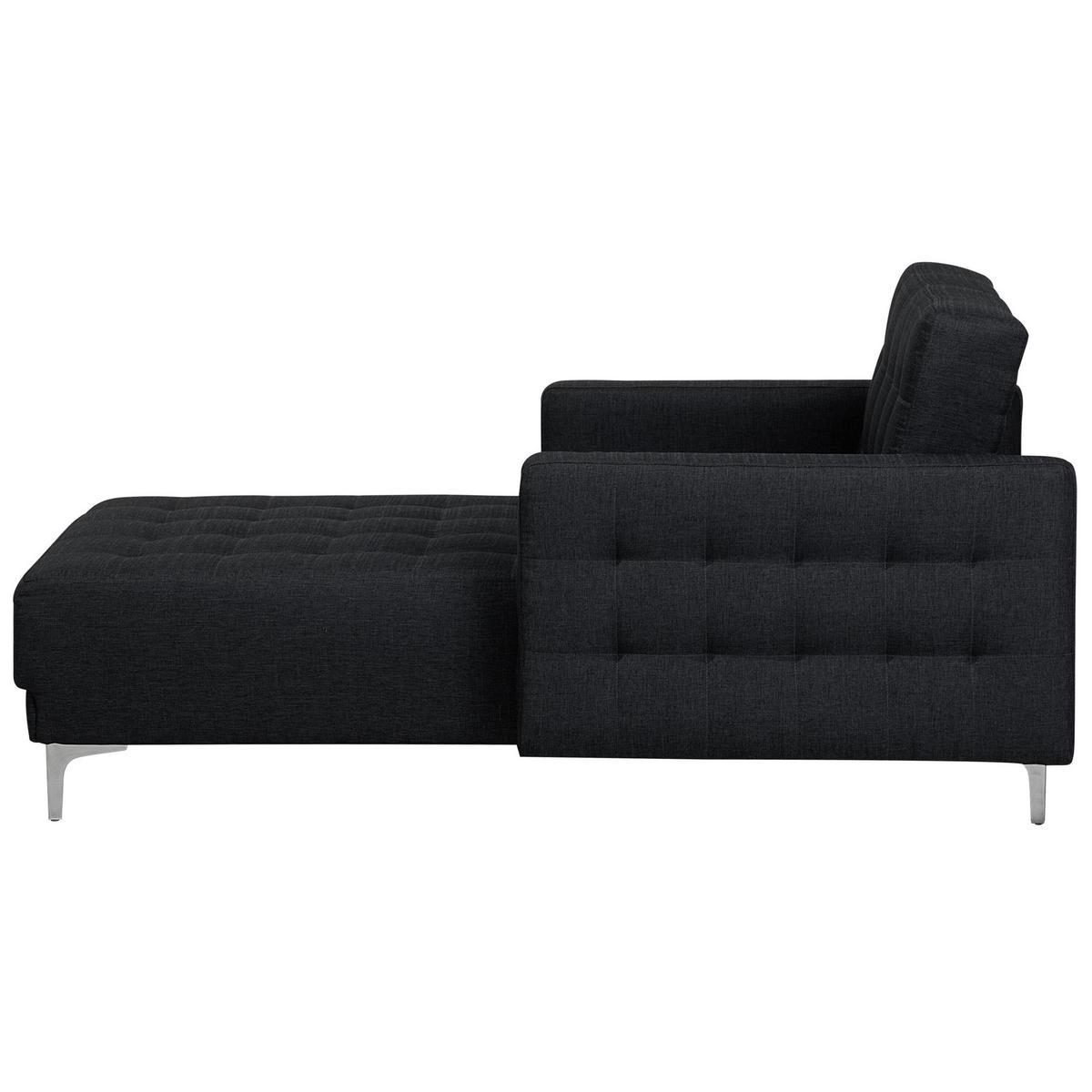 CHAISELONGUE Polsterbezug graphitgrau/silber Aberdeen - Silberfarben/Graphitfarben, Textil (107/83/168cm) - Beliani