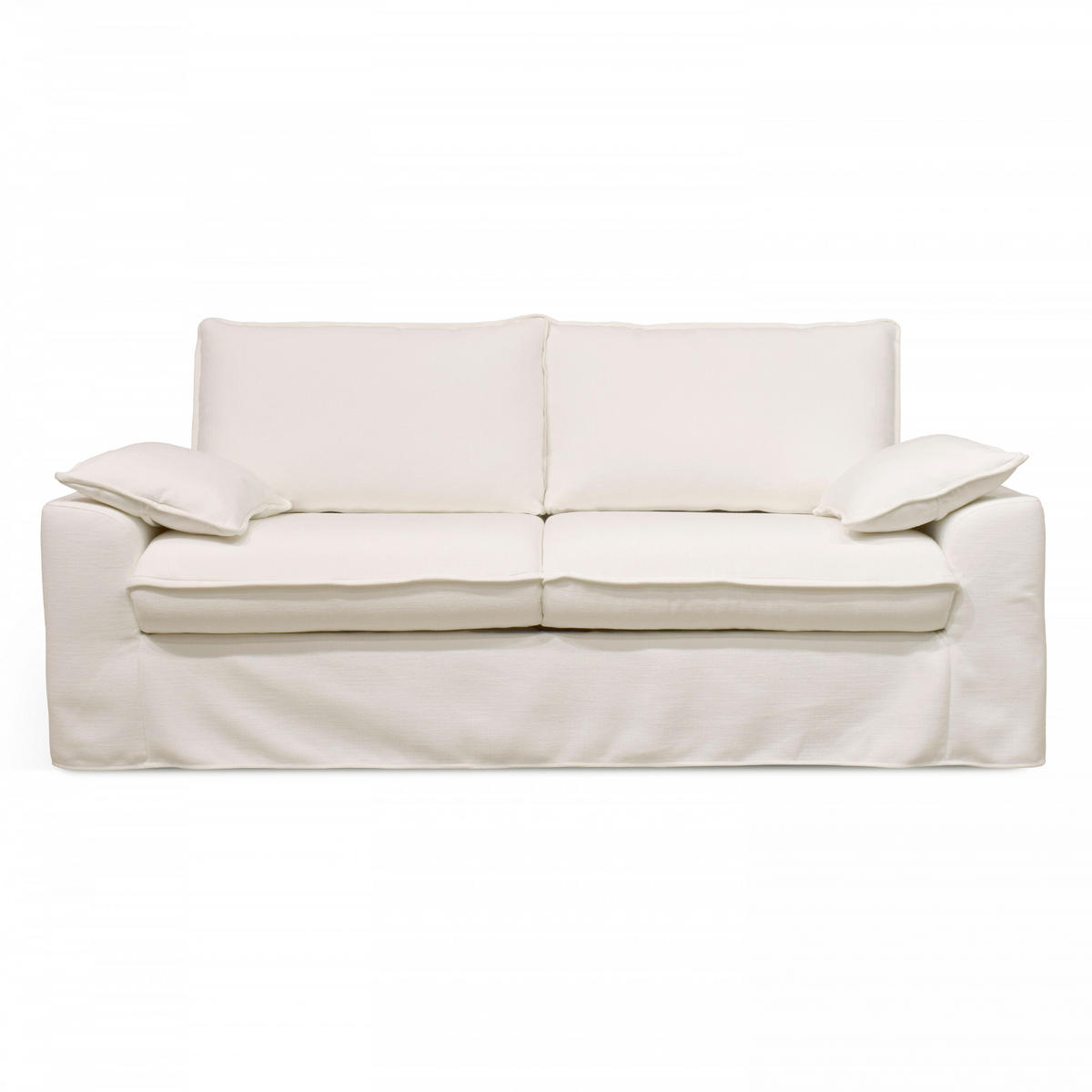 3-SITZER-SOFA, Stoff, Weiß - Weiß, Textil (97/88/205cm) - Oviala