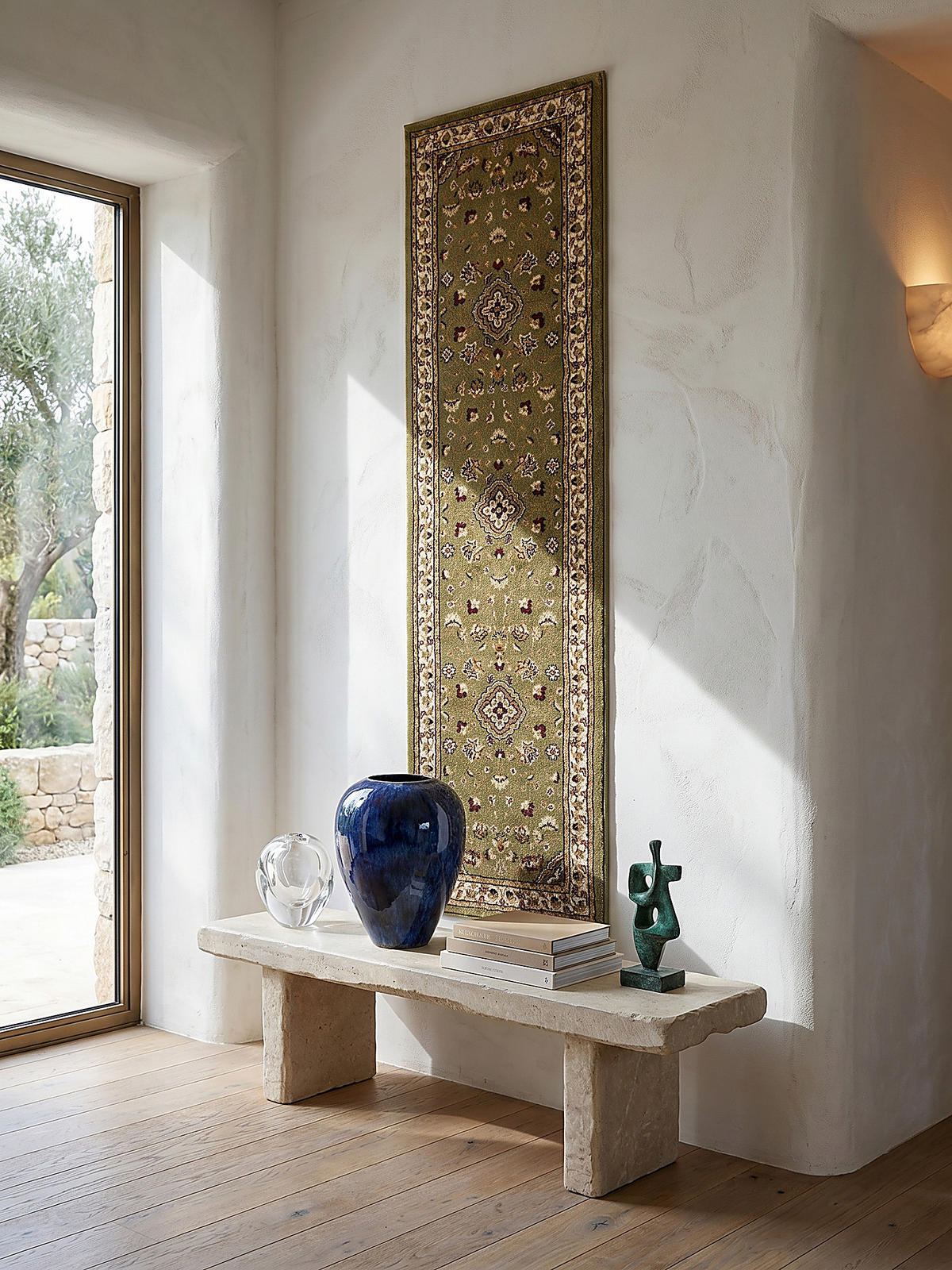 TEPPICH GLAZERT, klassisch-floral, Grün, 60 x 230 cm - Grün, Textil (60/230cm) - KADIMA DESIGN