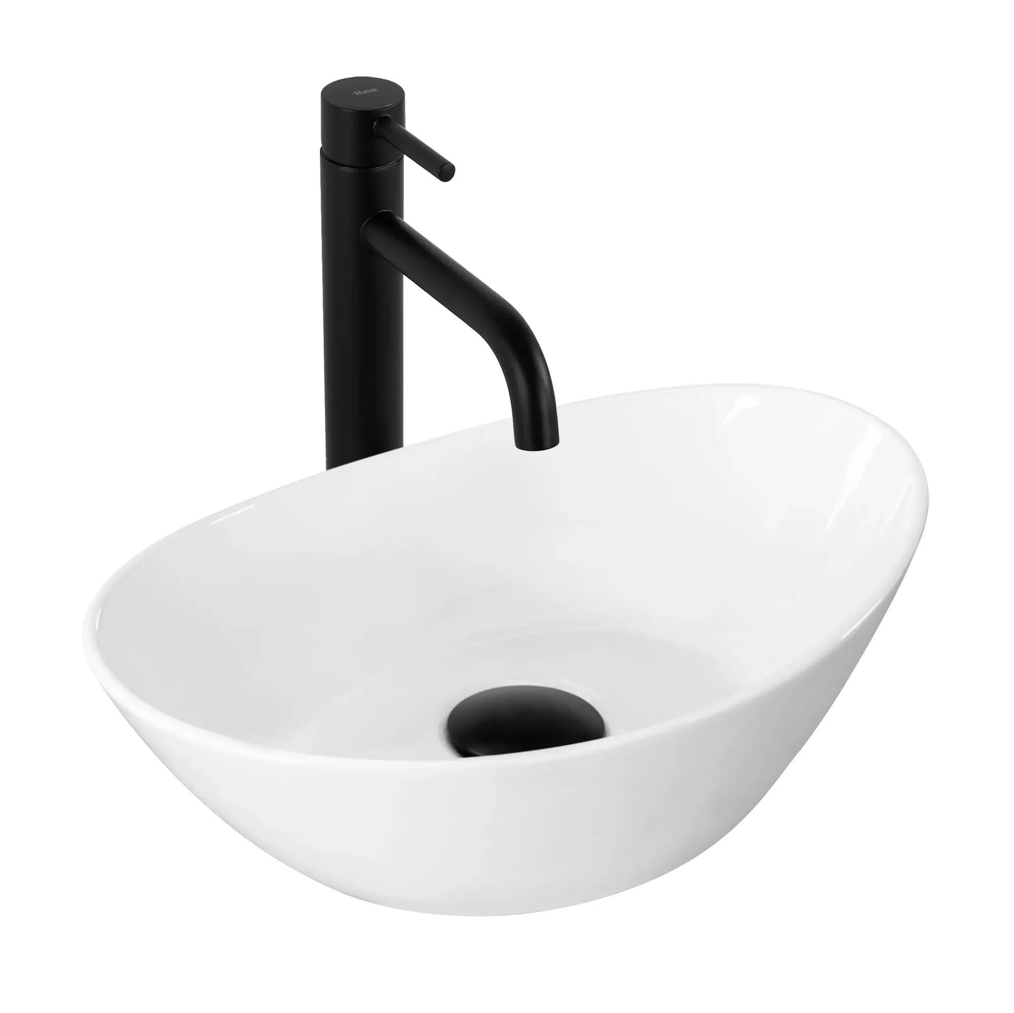 AUFSATZWASCHBECKEN Rea Kate 36 - Weiß, Keramik (24.5/13/36.5cm) - REA
