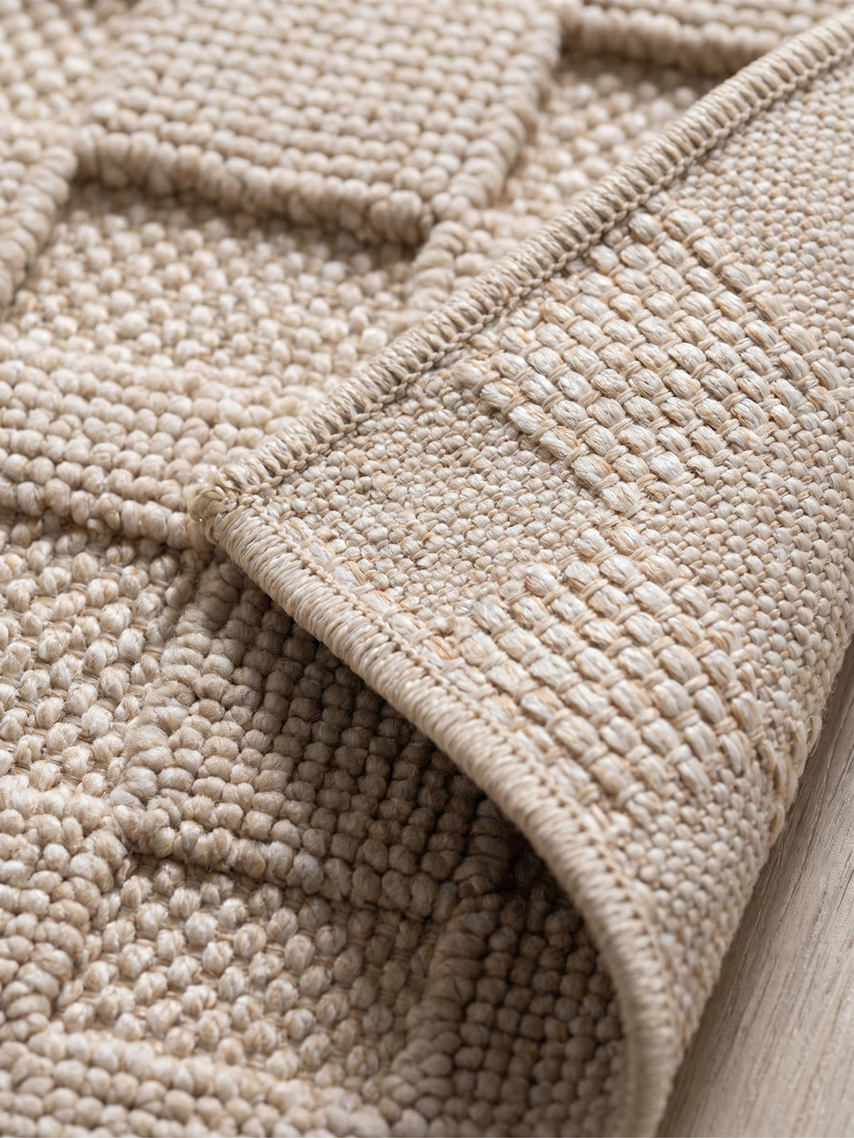 TEPPICH Flachgewebe LANGAU in Beige, mit Schachbrettmuster, 80 x 250 cm - Beige, Textil (80/250cm) - KADIMA DESIGN
