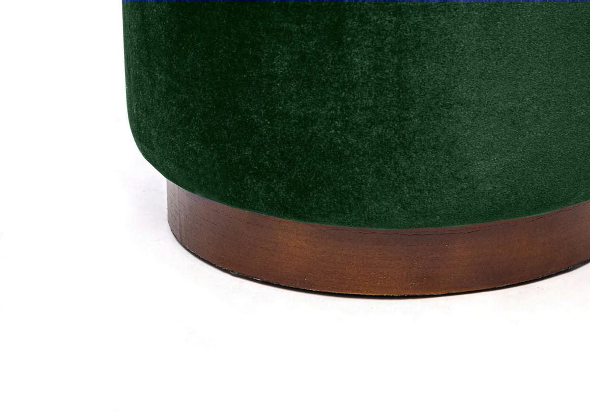 POUF Samt Grün - Grün, Textil (35/42/35cm) - Nordlys