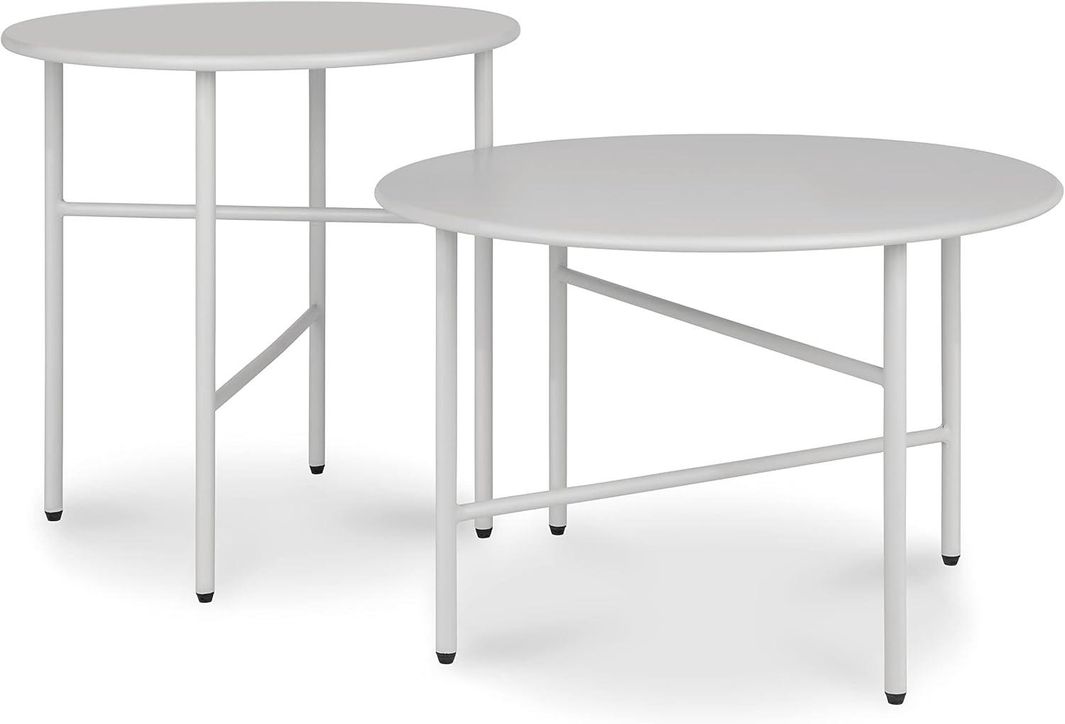 BEISTELLTISCH Finn 44/46 cm und 53/36 cm Hellgrau (2tlg) - Hellgrau, Metall (0.1/53/36cm) - BoMoe