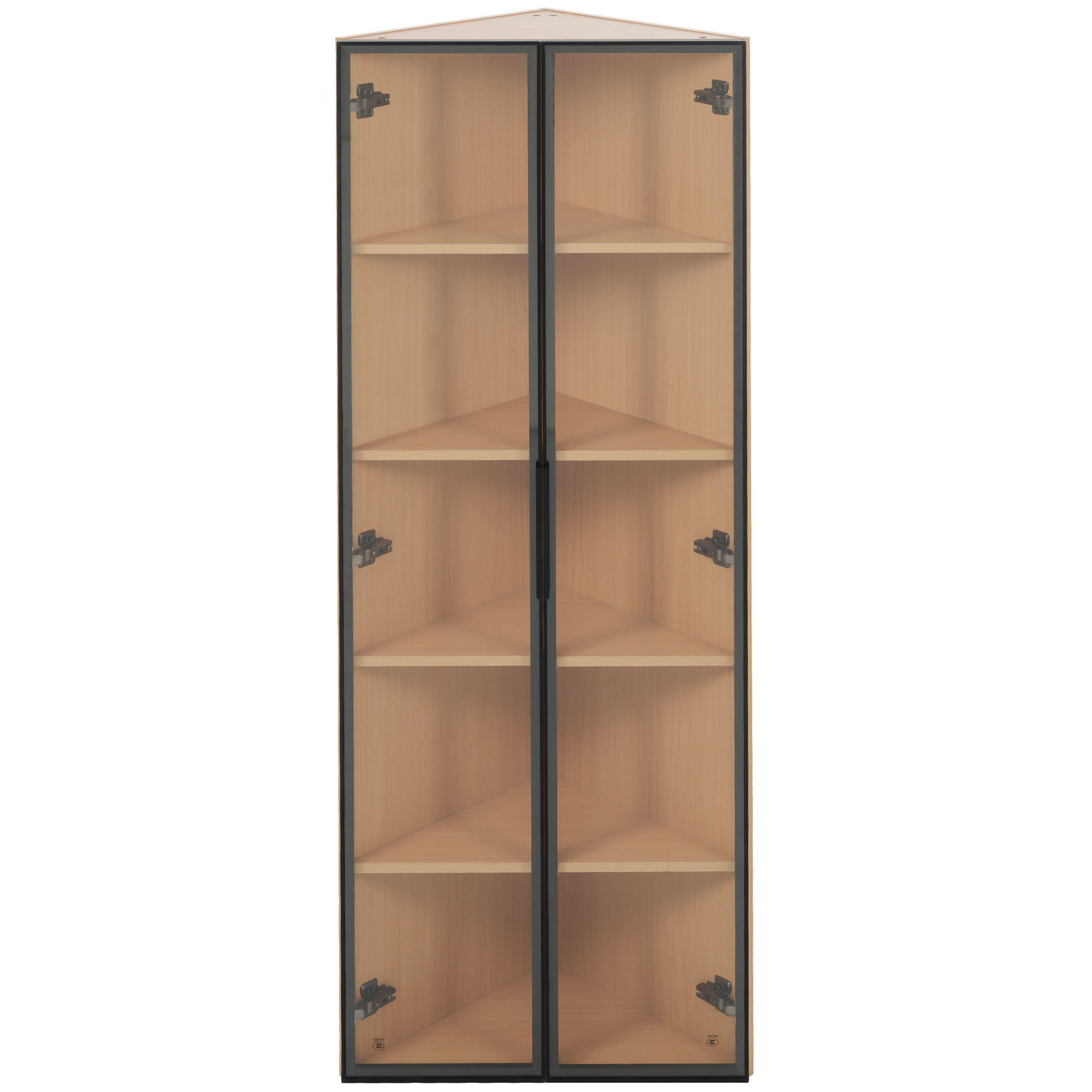 VITRINENSCHRANK Eichenfarben 62/35/160 cm - Eichefarben, Holzwerkstoff (62/160/35cm) - PANGIVO