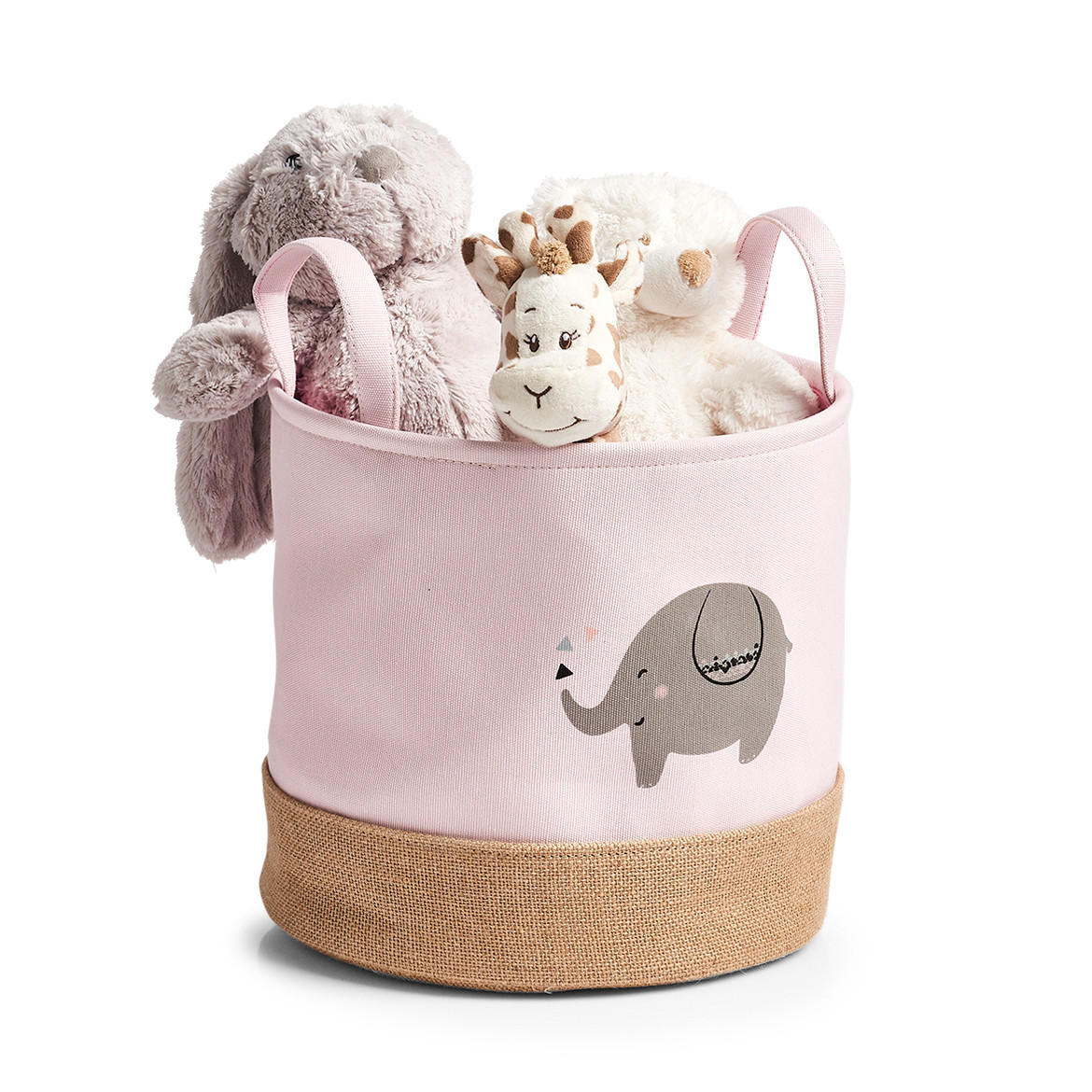 AUFBEWAHRUNGSKORB Elefant - Rosa, Jute - Ø 30cm - Rosa, Textil (30/30cm) - Zeller Present