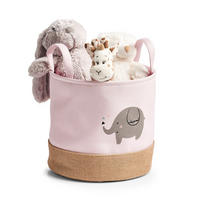 AUFBEWAHRUNGSKORB Elefant - Rosa, Jute - Ø 30cm - Rosa, Textil (30/30cm) - Zeller Present