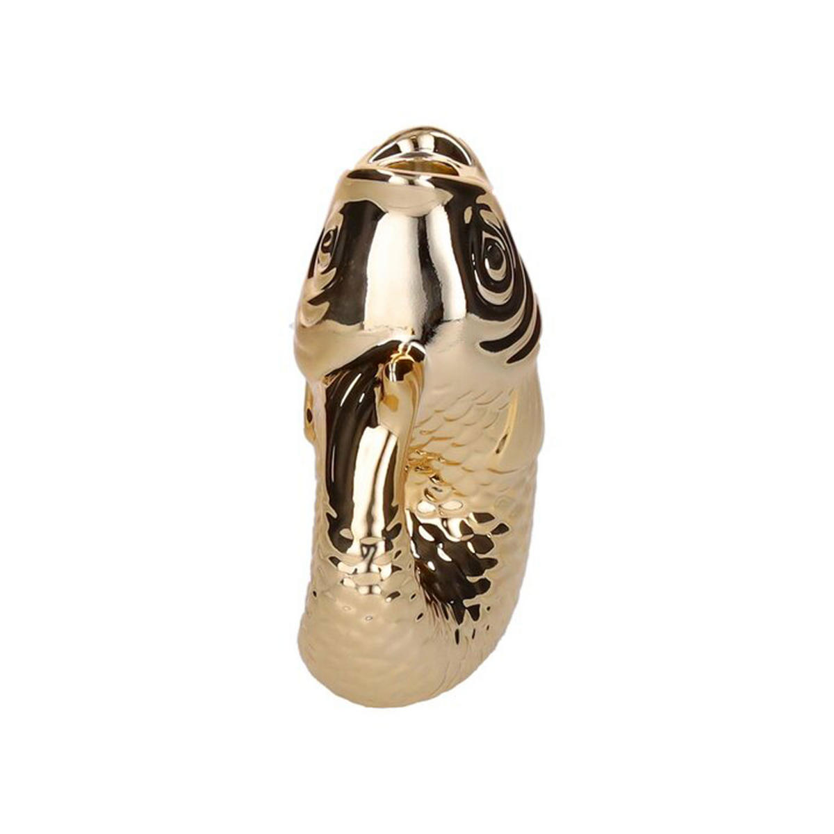 KERZENHALTER Monsieur Carafon S Fisch-Form, Steingut, Gold, H 16.2 cm - Goldfarben, Stein (9.2/17.7/13.5cm) - Gift Company
