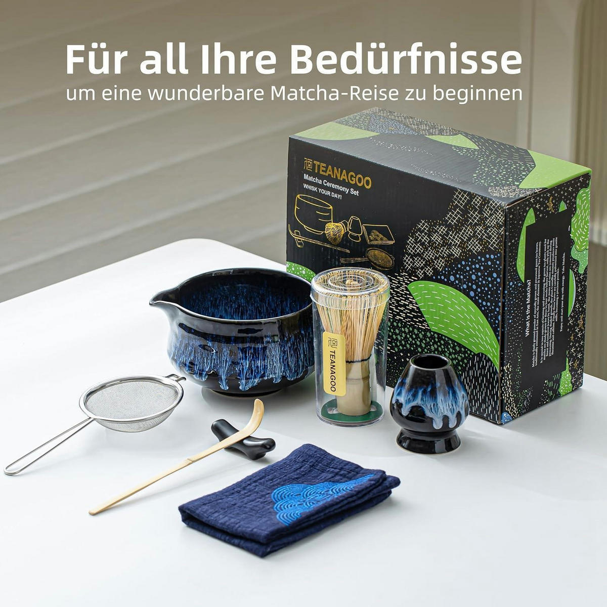 MATCHA Set 7-teilig Junware-blau - Blau, Keramik (12.5/7.2/14cm)