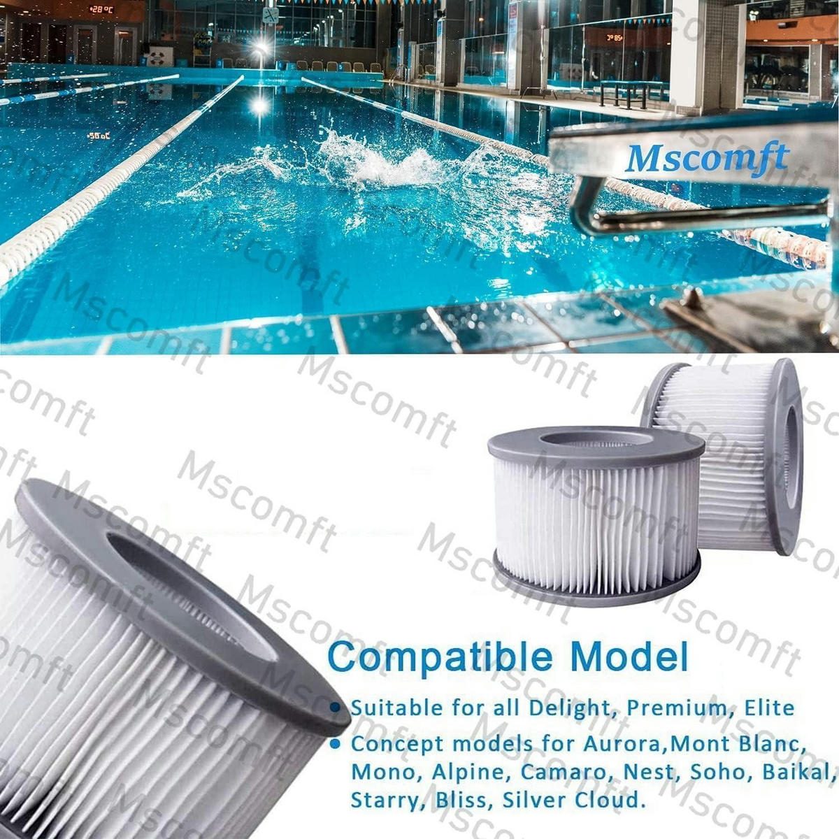 FILTERKARTUSCHEN 12er Set für aufblasbare Whirlpools Ø 11 cm x 8 cm - Multicolor, Kunststoff (11/8/11cm)