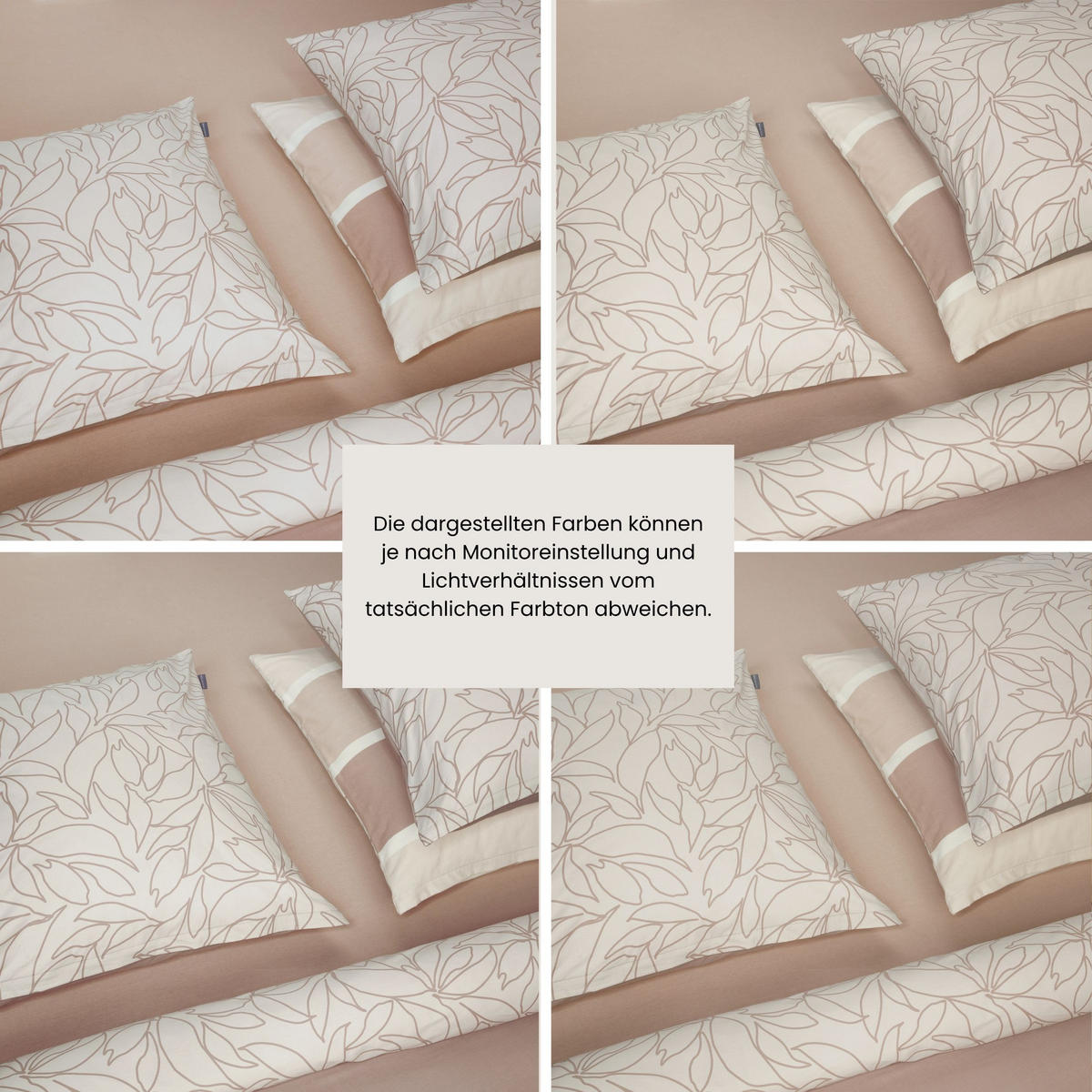 BETTWÄSCHESET Leaves - Renforcé - 2-teilig - 135 x 200 cm - Taupe - Taupe, Textil (135/200cm) - SCHIESSER