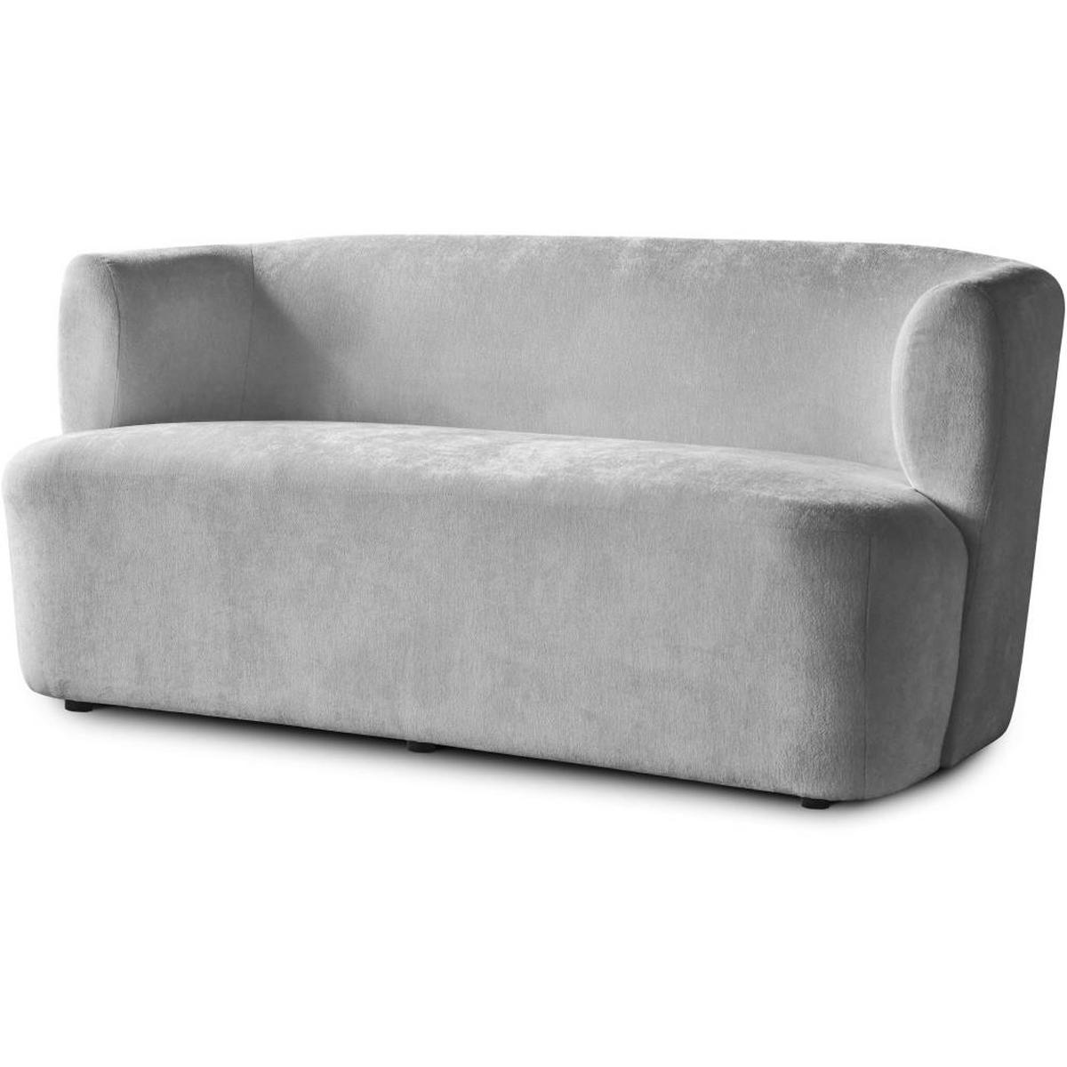 2-SITZER SOFA Nori hellgrau velour - Hellgrau/Schwarz, Kunststoff/Textil (150/68/72cm) - Beautysofa