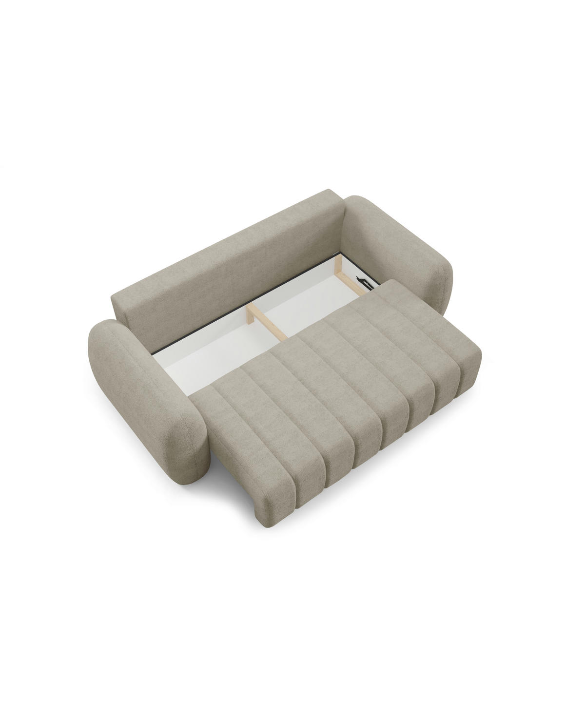 SCHLAFSOFA mit Bettkasten Premium Beige - Beige/Schwarz, Holz/Holzwerkstoff (266/95/110cm) - Furnisell
