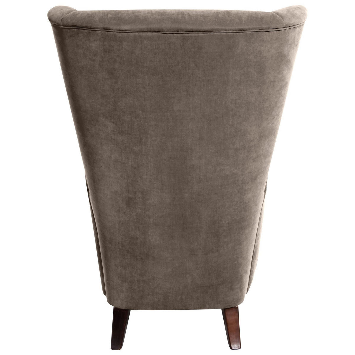 HOCHLEHNSESSEL Kailey Bezug Velourstoff Buche nussbaum dunkel / sahara - Sahara, Kunststoff (96/122/89cm) - 58aufmkessel