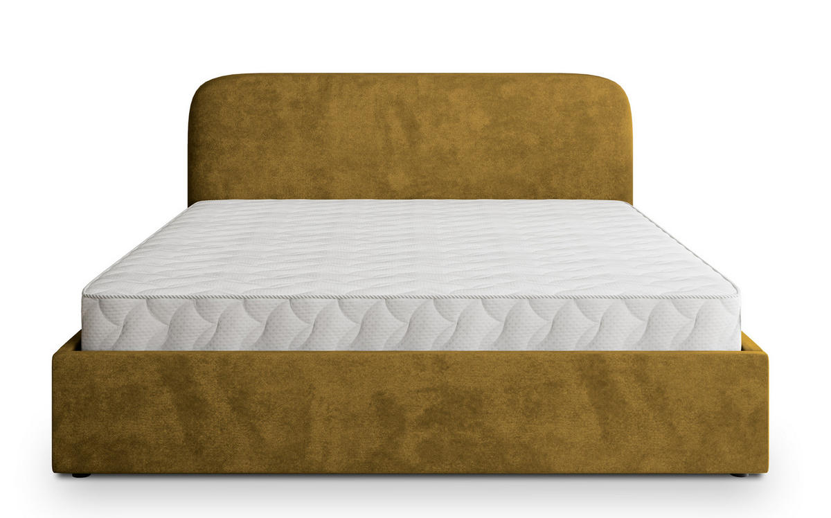 POLSTERBETT RENIVE K 200x200 cm mit Bettkästen - Gelb - Gelb, Holz/Textil - MASSENO