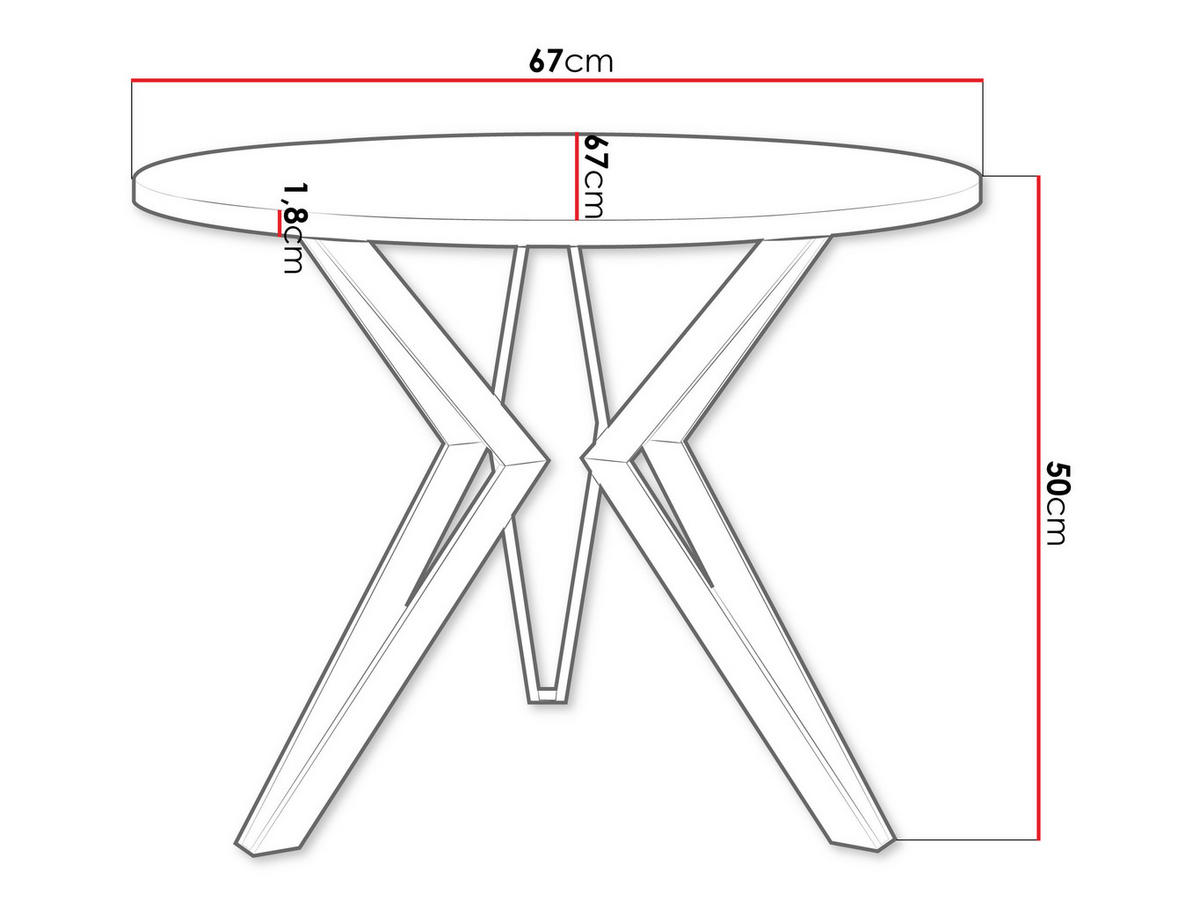COUCHTISCH STK M13 - Schwarz/Braun, Metall (67/67/50cm) - MIRJAN24