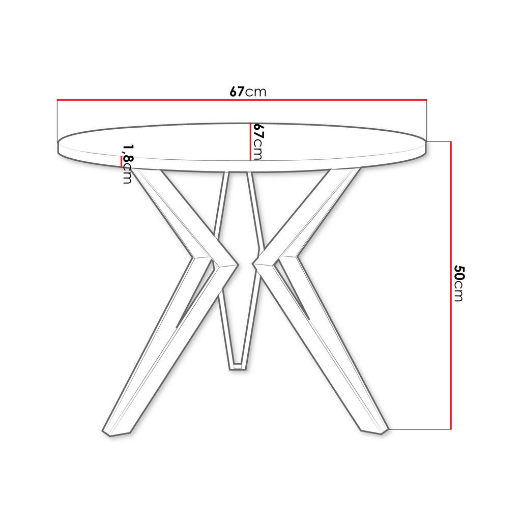 Thumbnail - Mirjan24 Couchtisch, Weiß, Metall, Rund, 67x50x67 cm, Wohnzimmer, Wohnzimmertische, Couchtische