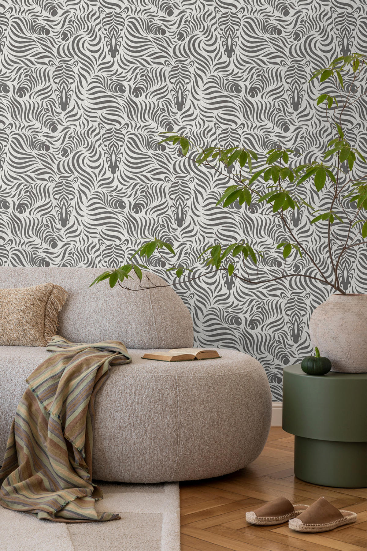 TAPETE Zebras 53 cm x 10 m - Schwarz, Papier (53/1000cm) - Sanders & Sanders