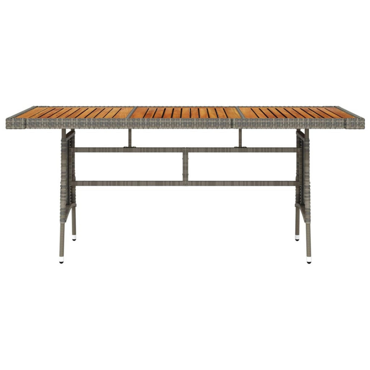 GARTENTISCH Grau 160/70/72 Cm Poly Rattan & Massivholz Akazie - Grau, Kunststoff (160/70/72cm) - vidaXL