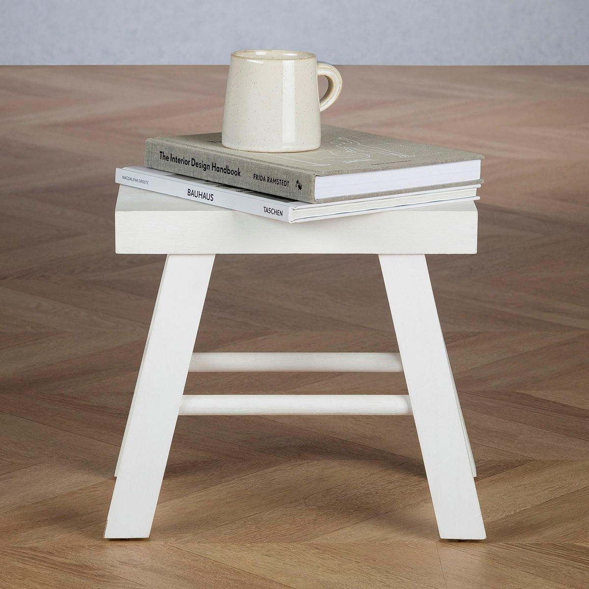 HOCKER ROSAL weiß - Weiß, Holz (32/30/17cm) - CARO-Möbel