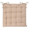 STUHLKISSEN Ziersteppung eckig beige - Beige, Naturmaterialien (5.5cm) - Atmosphera Createur d´interieur