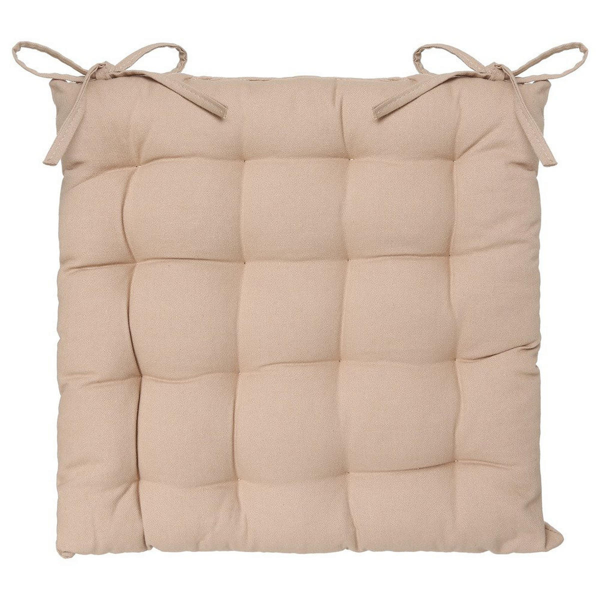 STUHLKISSEN Ziersteppung eckig beige - Beige, Naturmaterialien (5.5cm) - Atmosphera Createur d´interieur