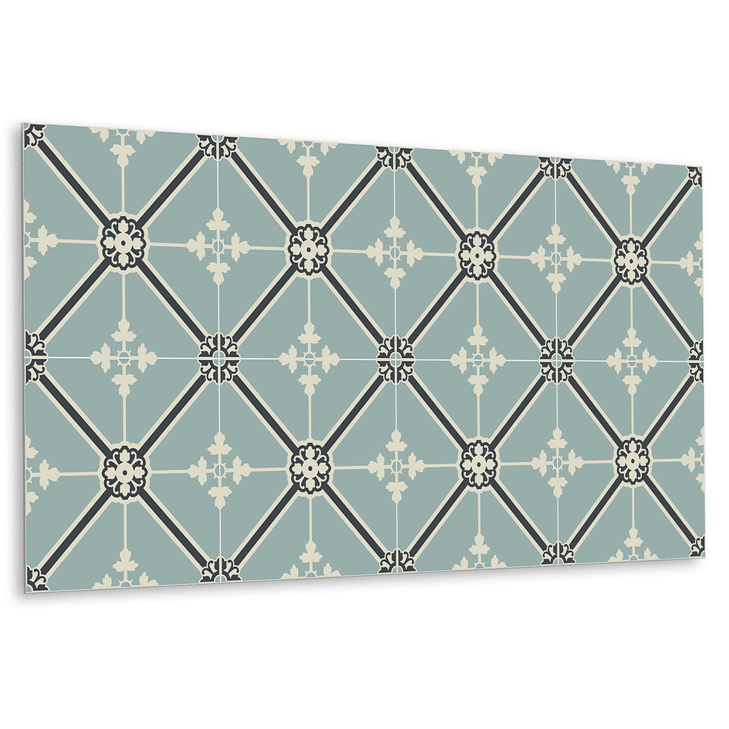 WANDPANEEL 100 x 50 cm Königliches Ornament - Hellgrün/Grau, Textil (100/1.6/50cm) - TULUP