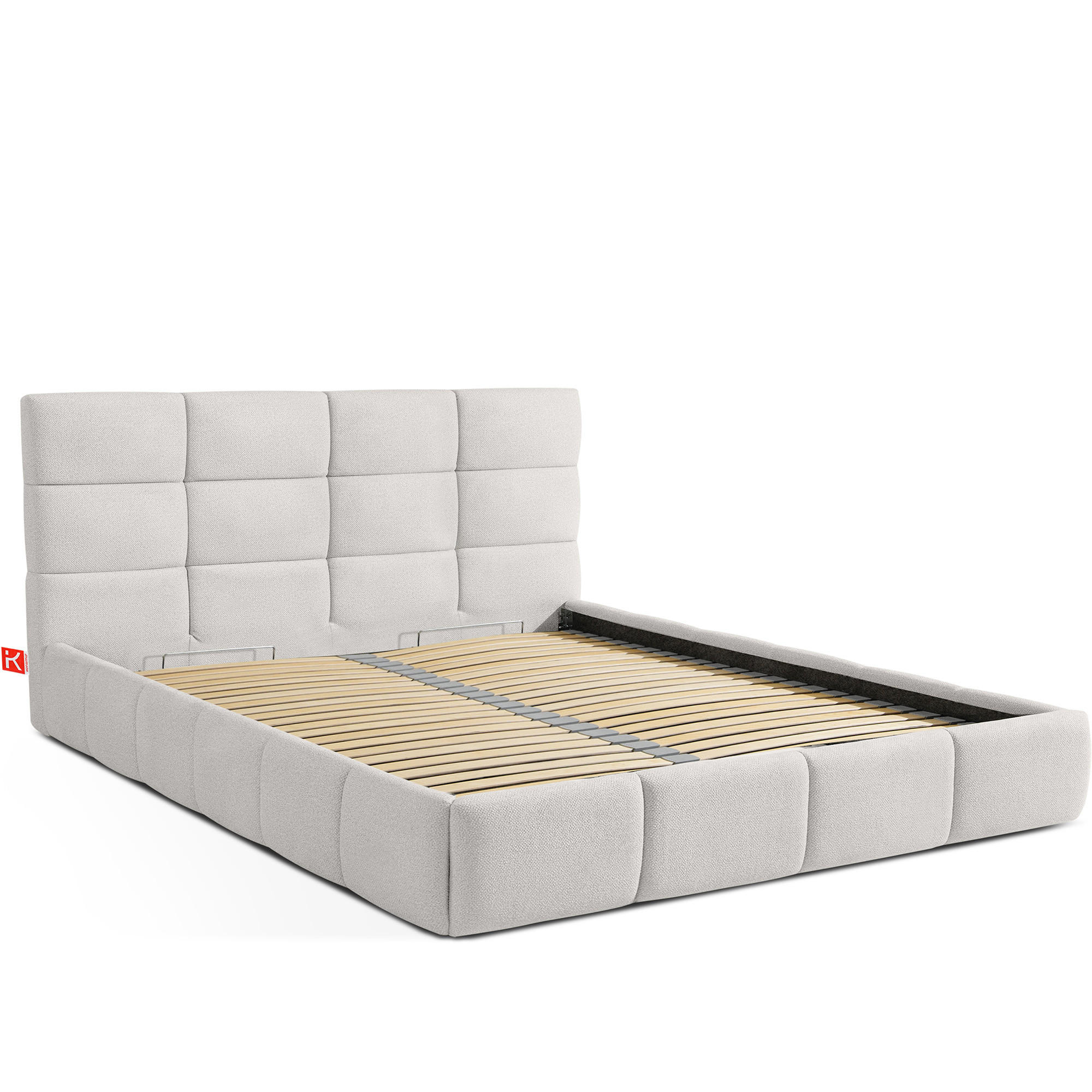 POLSTERBETT ALTOS Bouclé, weiß - Weiß, Holz/Holzwerkstoff (160/200cm) - KONSIMO®