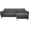 ECKSOFA Volare Mini ohne Schlaffunktion dunkelgrau, rechts, Storm-Stoff - Dunkelgrau/Schwarz, Textil/Metall (256/165cm) - Beautysofa