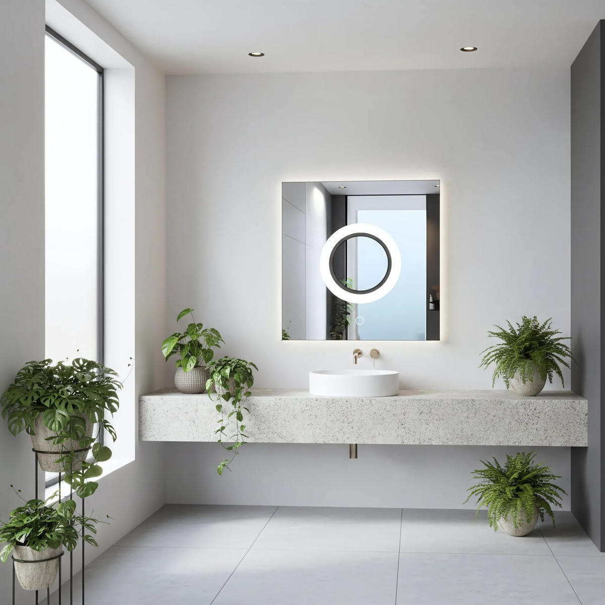 SPIEGEL Rea Led 60x60 Yh-bl-12 - Transparent, Glas (60/2/60cm) - REA