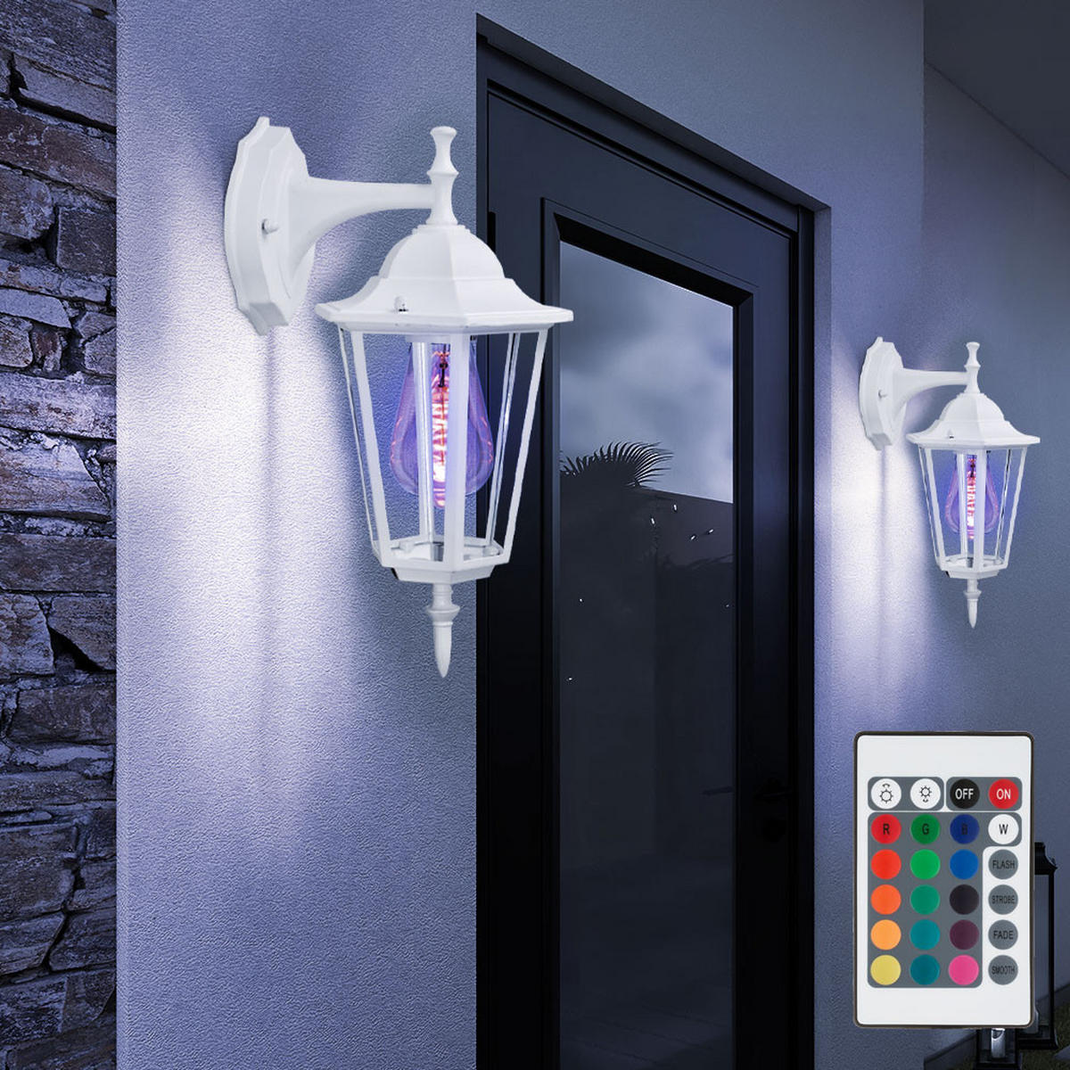 LED WANDLEUCHTE Alu Glas Weiß 2er Set - Weiß, Glas (20.8/17/36cm)