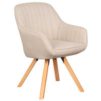 ESSZIMMERSTUHL Matera drehbar 59/84/61 cm - Beige/Schwarz, Textil/Metall (59/84/61cm) - Mr. Deko