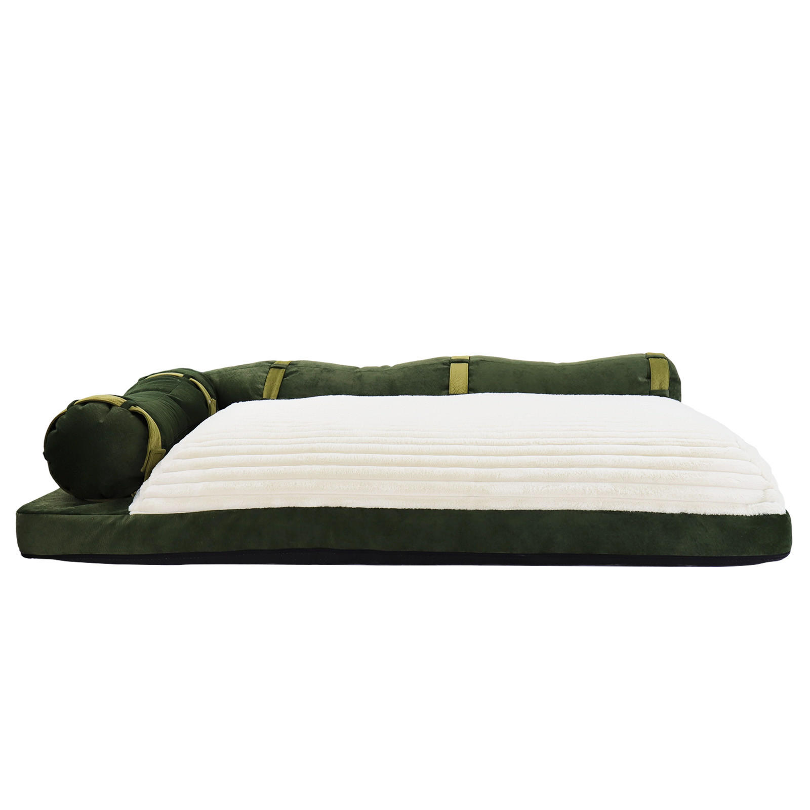 SOFA Bambus cord grün - Beige/Grün, Textil (110/40/180cm) - Vercart