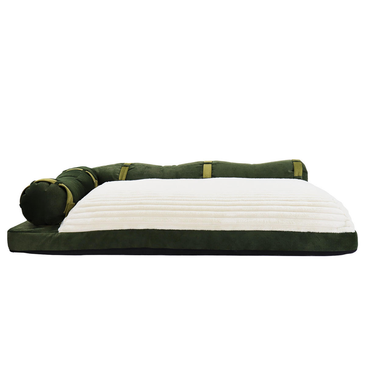 SOFA Bambus cord grün - Beige/Grün, Textil (110/40/180cm) - Vercart