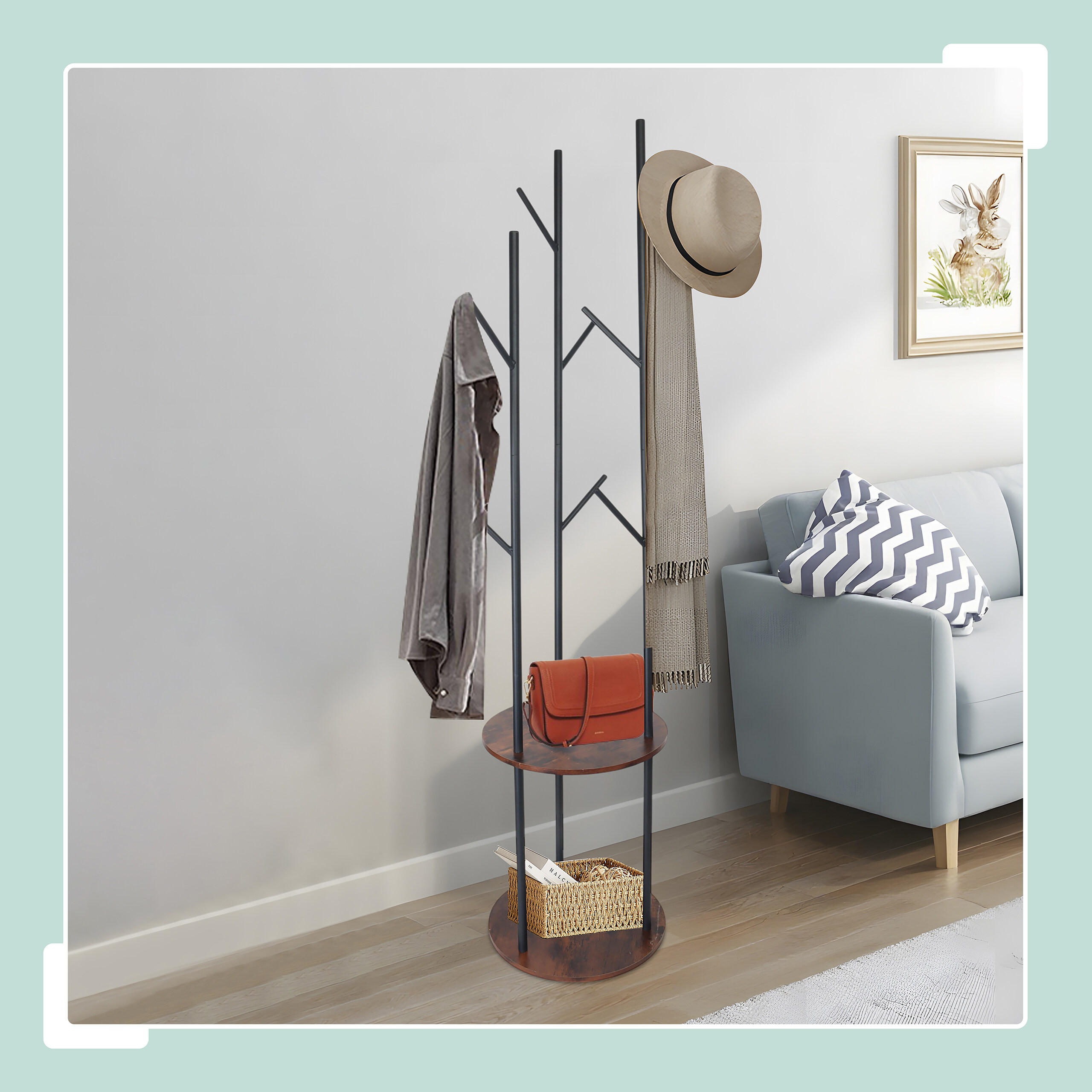 GARDEROBENSTÄNDER - Multicolor, Holzwerkstoff/Metall (40/175/40cm) - Relaxdays