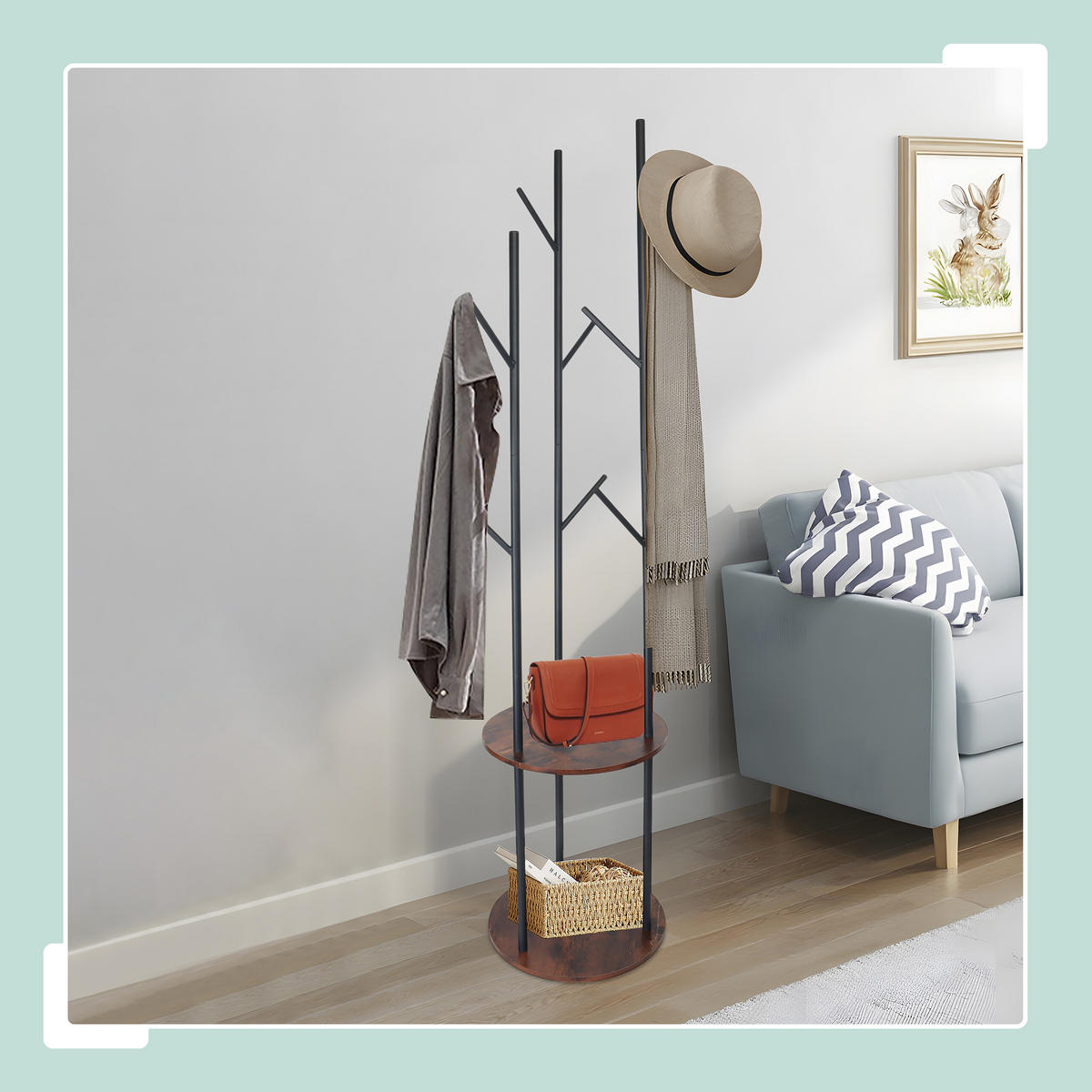 GARDEROBENSTÄNDER - Multicolor, Holzwerkstoff/Metall (40/175/40cm) - Relaxdays