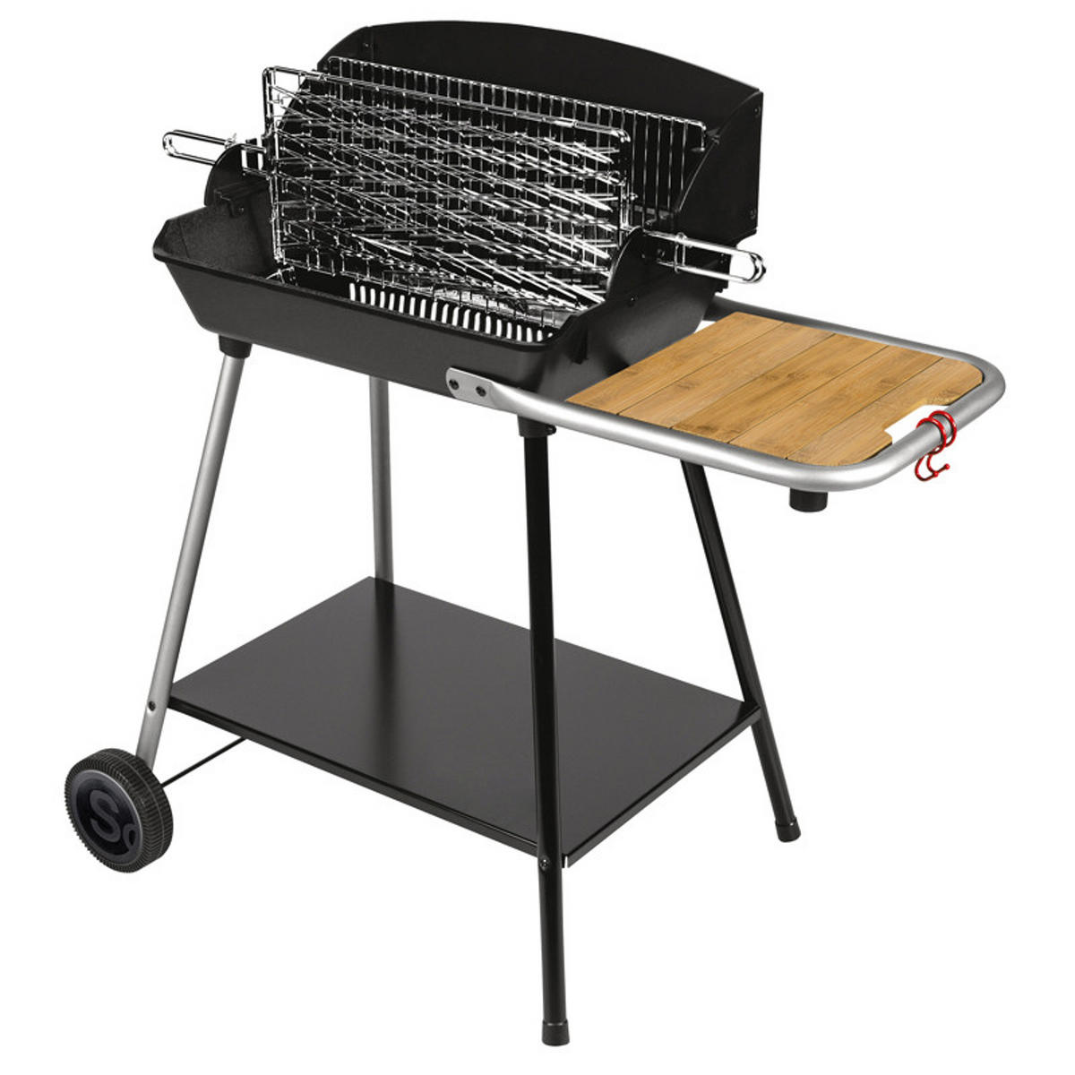 HOLZKOHLEGRILL Exel duo grill Schwarz - Schwarz, Metall (58.5/96.5/99cm) - Somagic