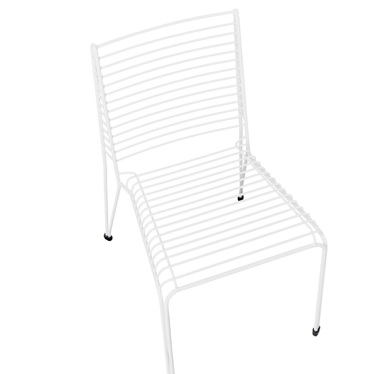 GARTENSTUHL 2er-Set Metall Weiß Chieve - Weiß, Metall (49/80/57cm) - Beliani