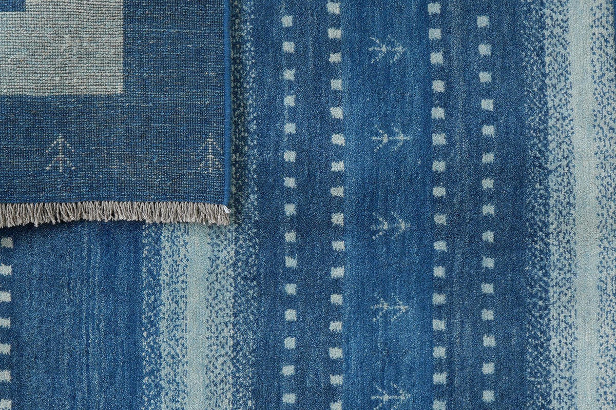 GABBEH-TEPPICH handgeknüpft Sonnat Blau 200/153 cm Schurwolle - Blau, Textil (153/200cm) - Looma