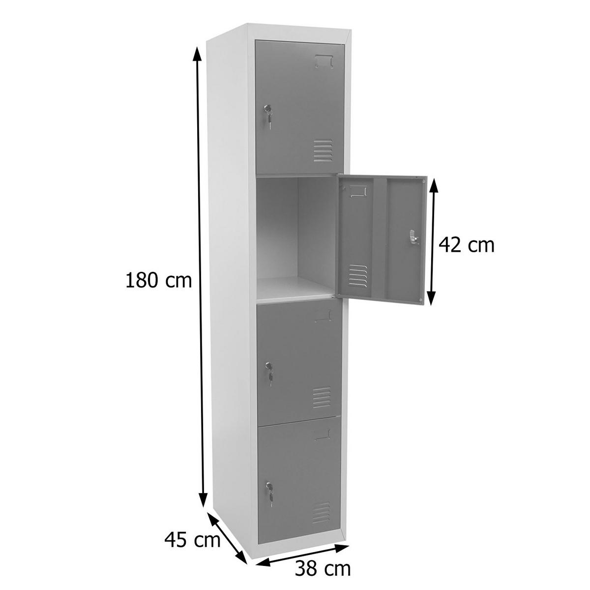 SCHLIESSFACH Anthrazit, Grau - Dunkelblau, Metall (38/180/45cm) - MCW
