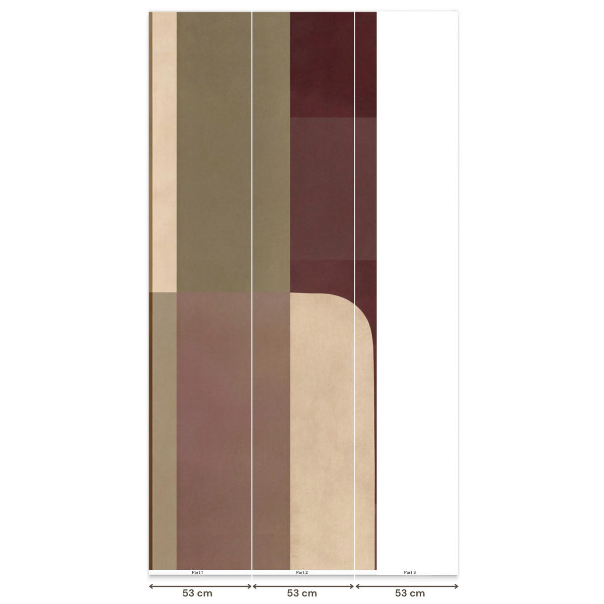 TAPETE - Unis - Abstrakt - Bordeaux - Linien - 120x280 cm - Multicolor, Papier (120/280cm) - OnlyWow